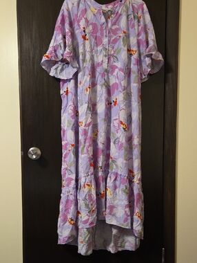 Terra & Sky Ladies floral high/low l robe OX (14W)